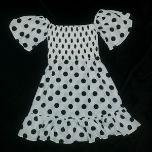 Off the shoulder polka dot dress